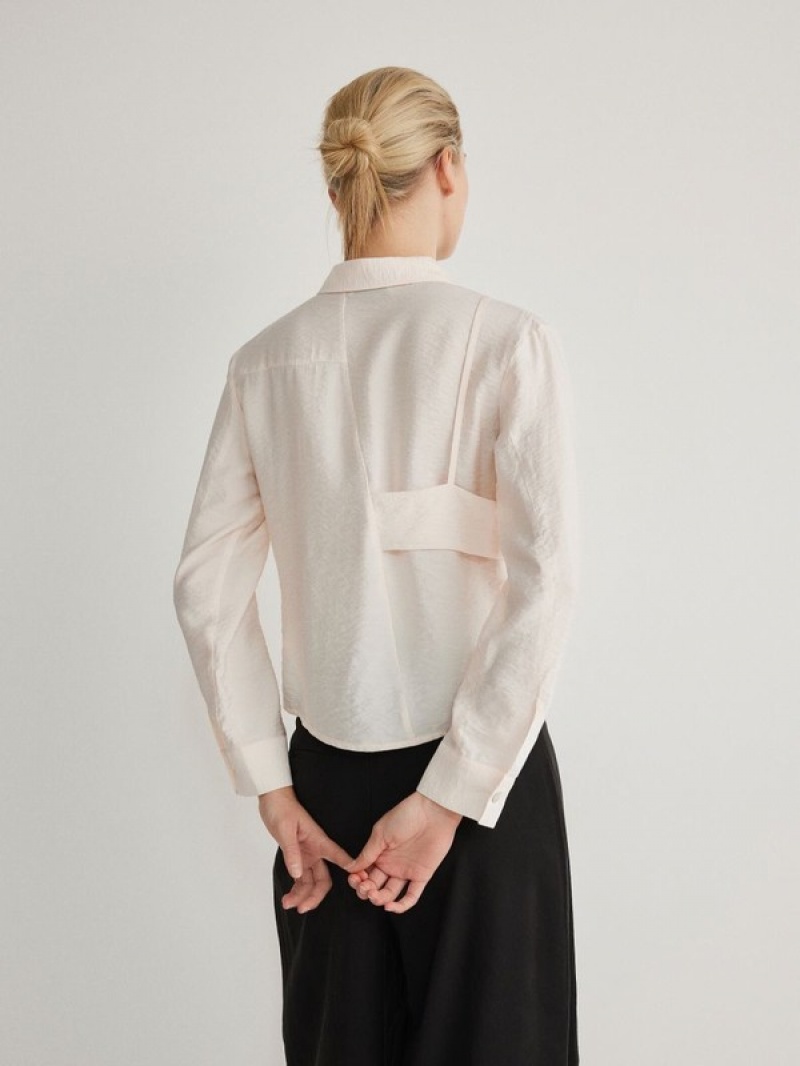 Reserved Silk Top Overhemd Dames Koraal | WPZXS-9456