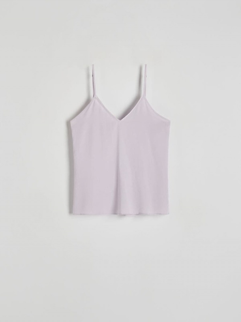 Reserved Silk Top Overhemd Dames Lavendel | LEYMV-4213