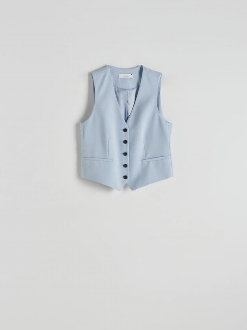 Reserved Simple Vest Dames Lichtblauw | HYQJZ-0534