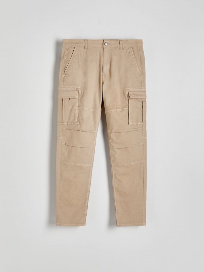 Reserved Slim Cargo Broek Heren Beige | SEDUQ-2035