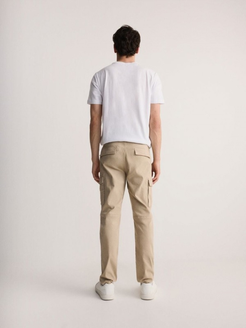 Reserved Slim Cargo Broek Heren Beige | WKYJC-4806