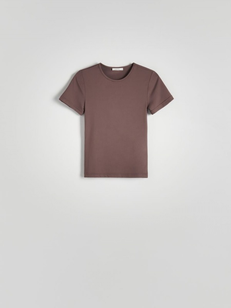 Reserved Slim Fit T-shirts Dames Bordeaux | AEFHB-8562