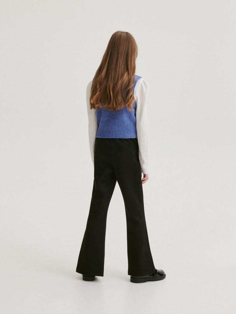 Reserved Split Hems Broek Meisjes Zwart | BHFZN-0681