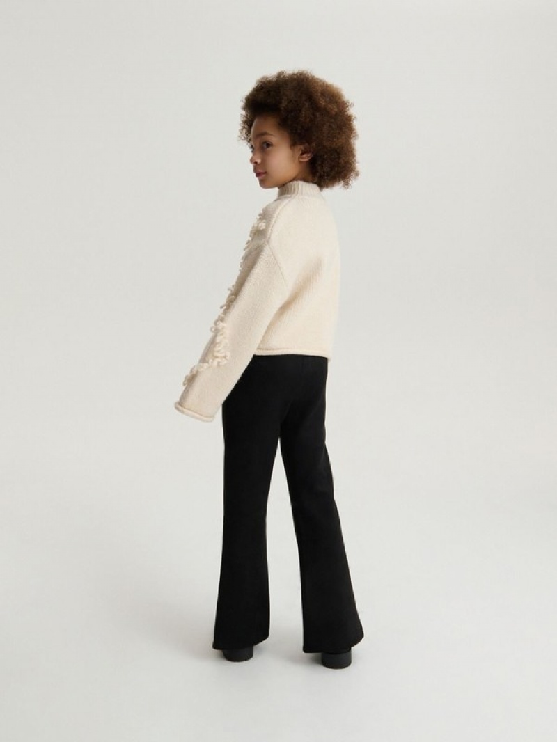 Reserved Split Hems Broek Meisjes Zwart | BHFZN-0681