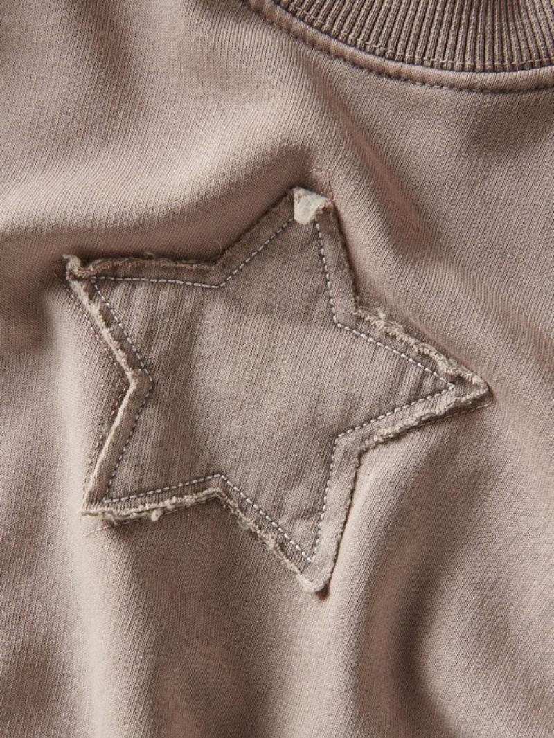 Reserved Star Motif Sweatshirts Meisjes Beige | YQWGN-3518