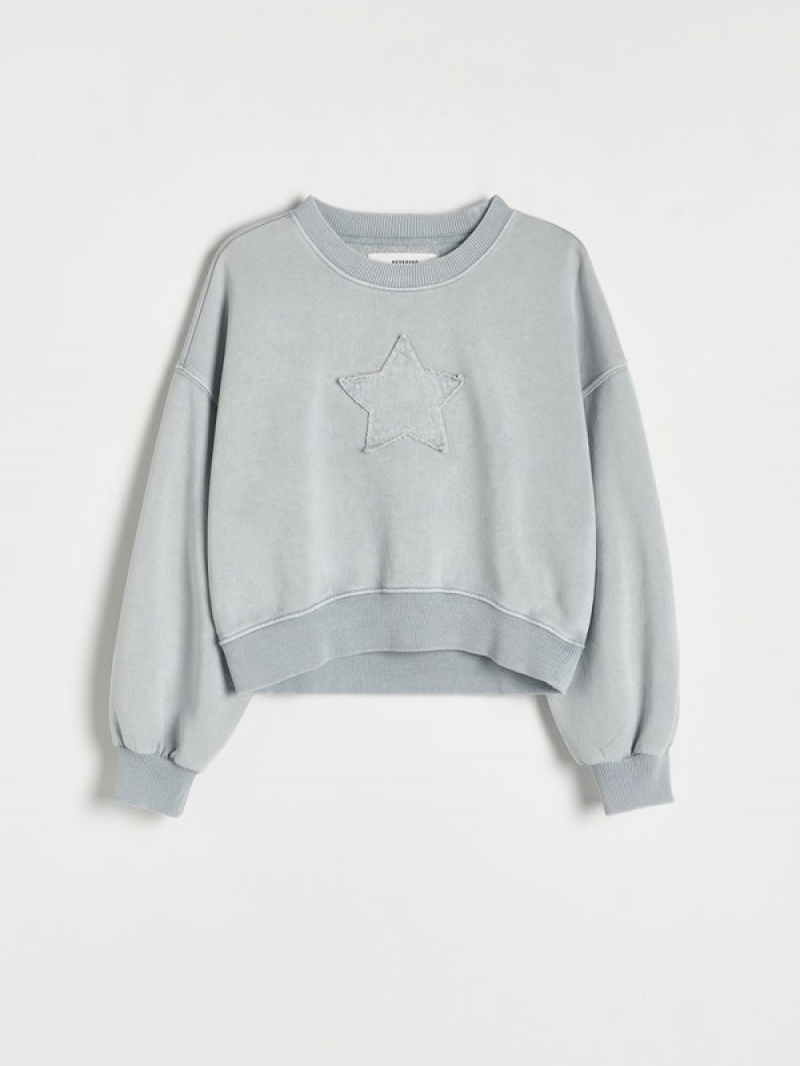 Reserved Star Motif Sweatshirts Meisjes Lichtgrijs | CWORZ-6385