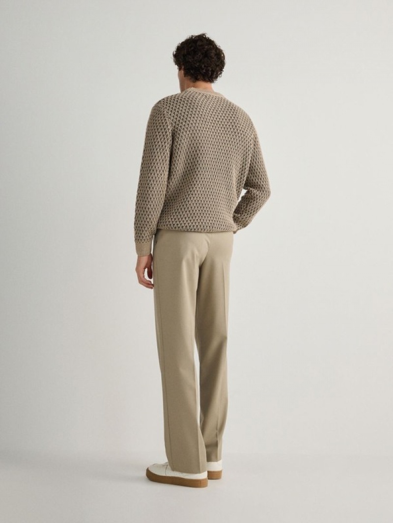 Reserved Straightpressed Crease Broek Heren Beige | GJFZW-4173