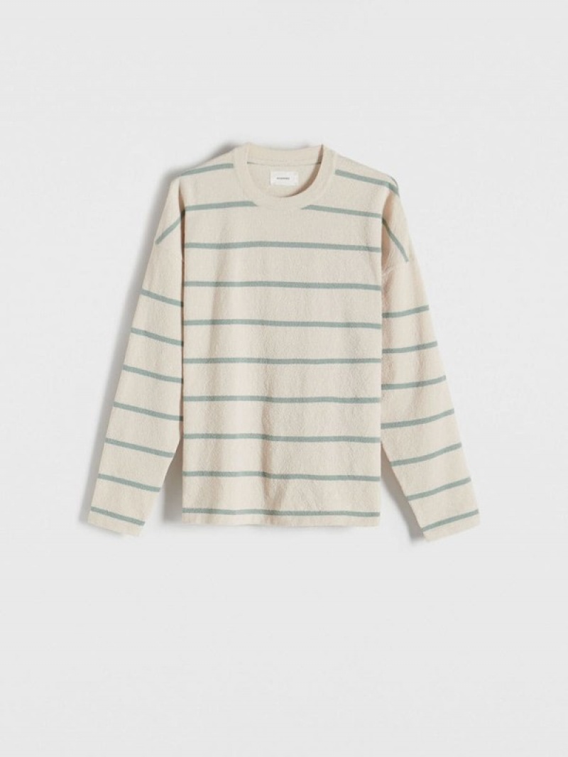 Reserved Stripe Truien Heren Groen | QFXMG-4758