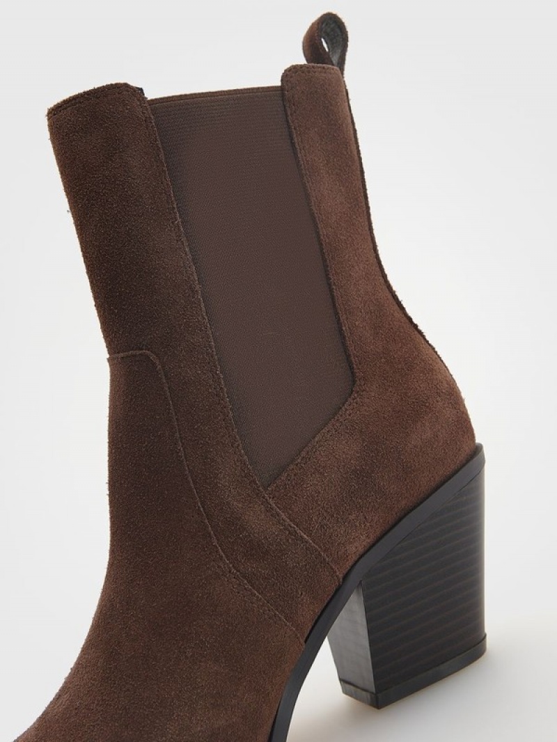 Reserved Suede Enkellaarzen Dames Bruin | CFRMQ-9613