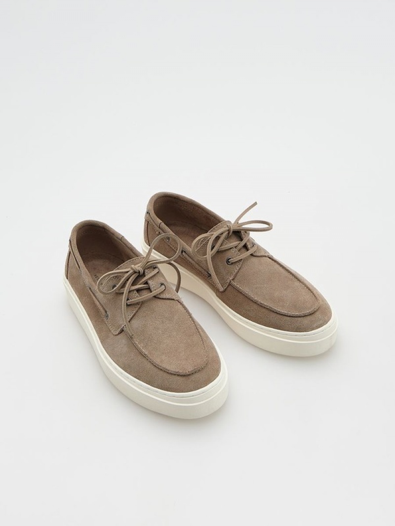 Reserved Suede Schoenen Heren Beige | VIDYZ-6054