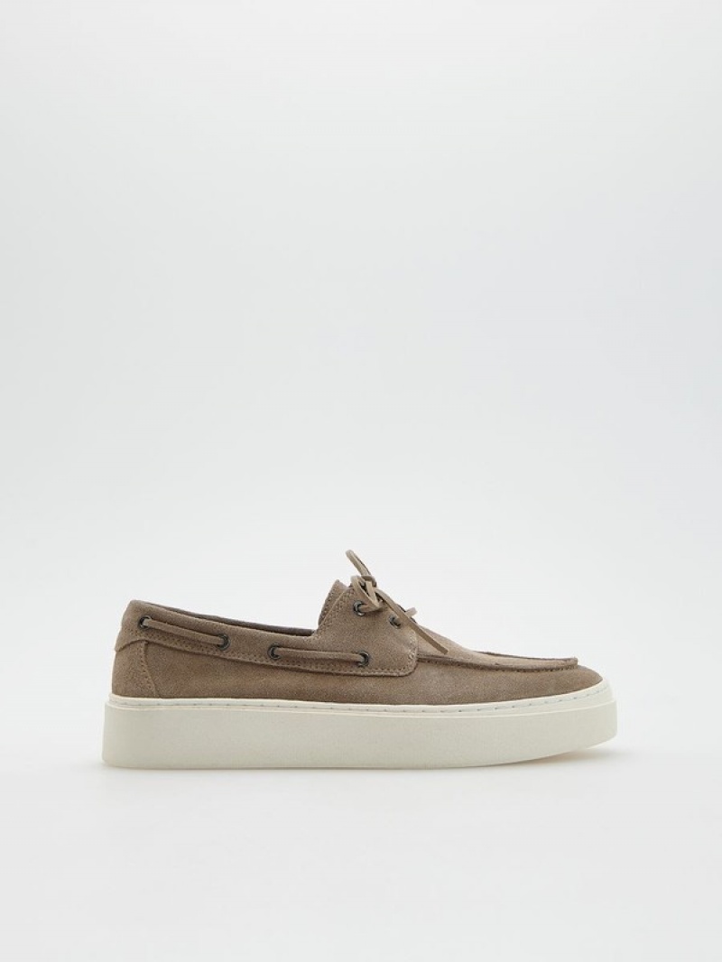 Reserved Suede Schoenen Heren Beige | VIDYZ-6054