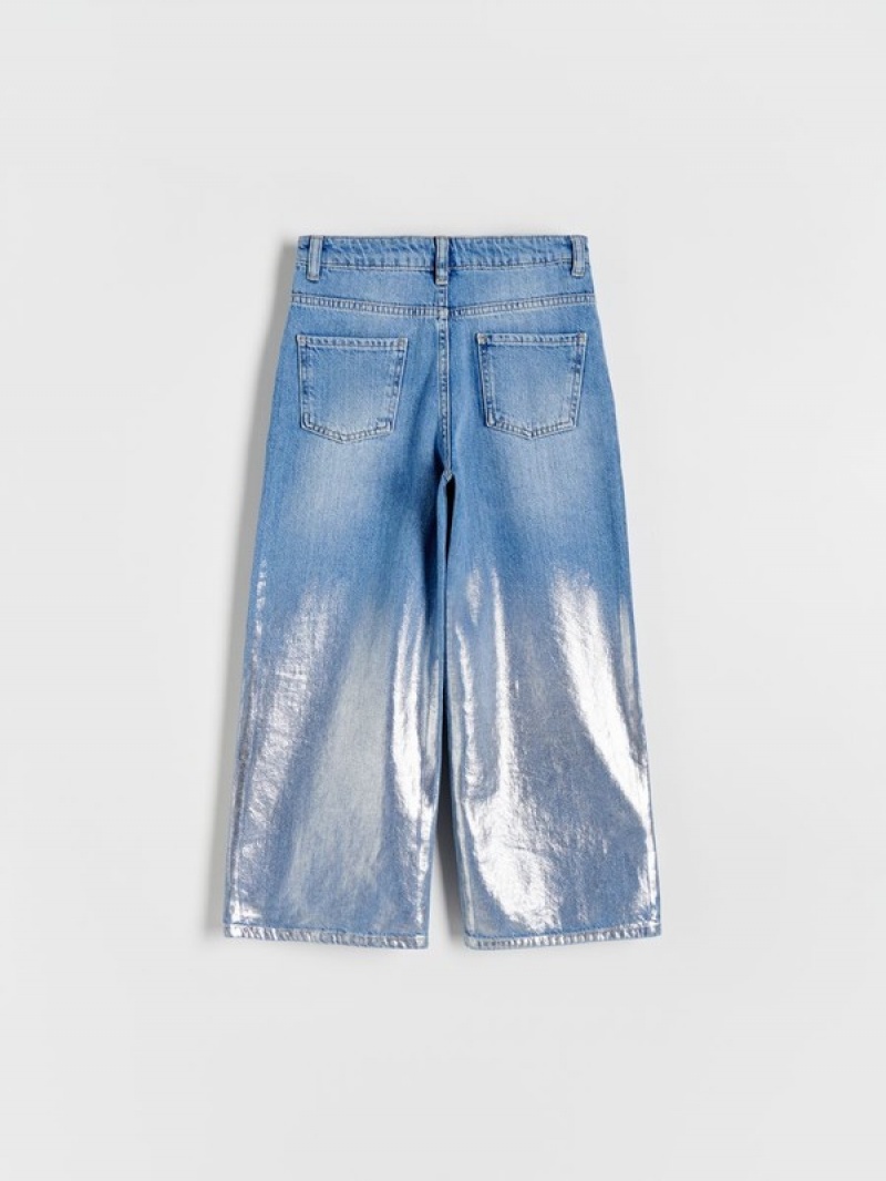 Reserved Super Brede Legshiny Legs Jeans Meisjes Blauw | YJWND-0694