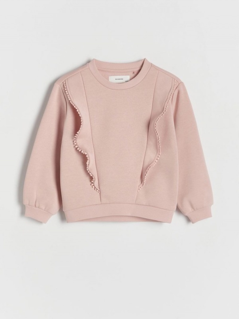 Reserved Sweatdecorative Kanten Sweatshirts Meisjes Roze | FDUHR-7801