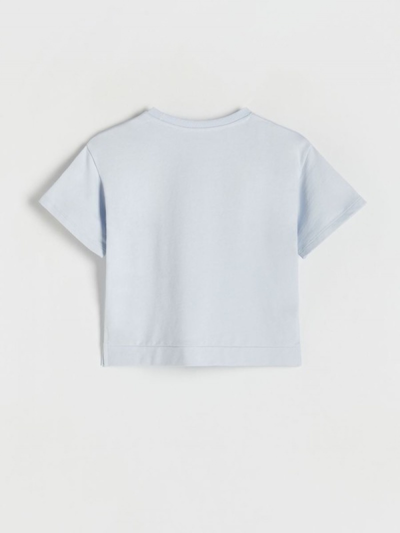 Reserved T-patch T-shirts Meisjes Blauw | YGUVB-1502