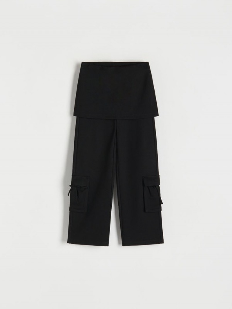 Reserved Trousers With Broek Meisjes Zwart | QWOYG-1270