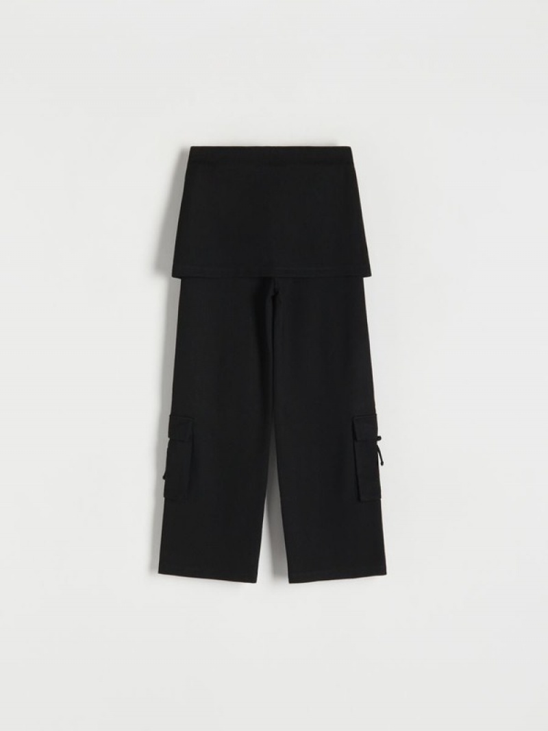 Reserved Trousers With Broek Meisjes Zwart | QWOYG-1270