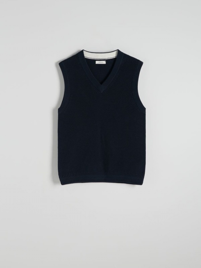 Reserved Trui Vests Heren Donkerblauw | GZYST-9310