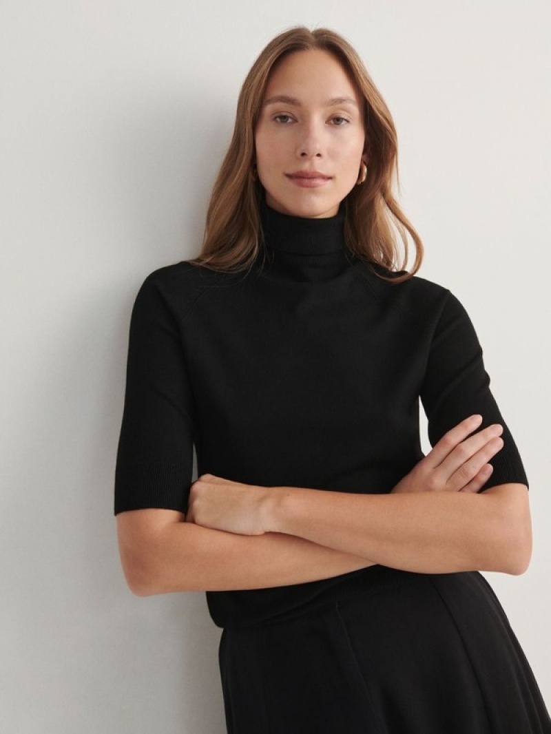 Reserved Turtleneck Overhemd Dames Zwart | AXUQE-6851