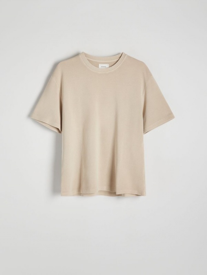 Reserved T-wash Effect T-shirts Heren Beige | FUNJY-0291