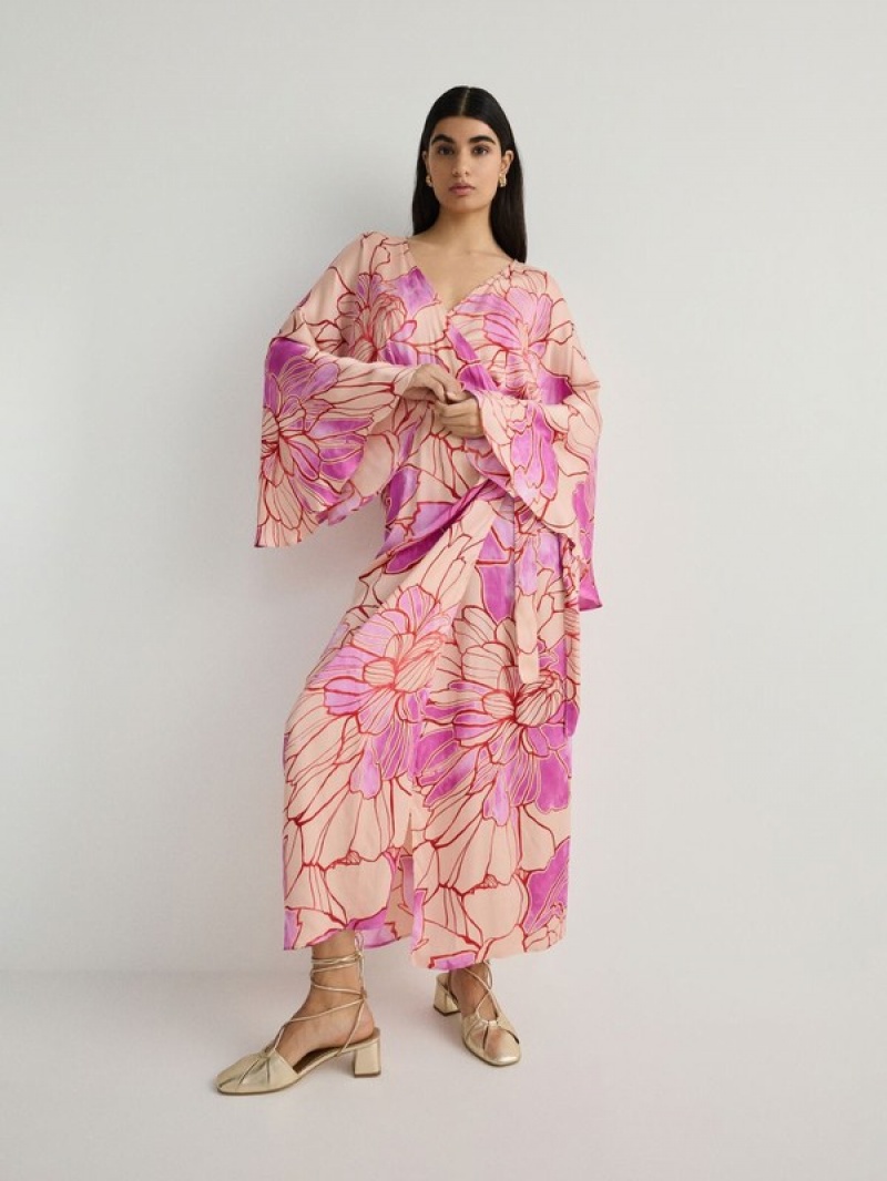 Reserved Viscose Kimono Jurk Dames Gekleurd | APICV-8950