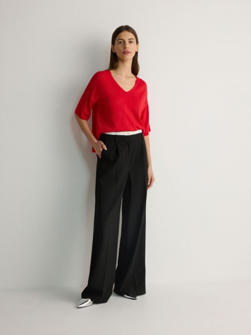 Reserved Viscose Rich Top Overhemd Dames Rood | YGXWH-4571