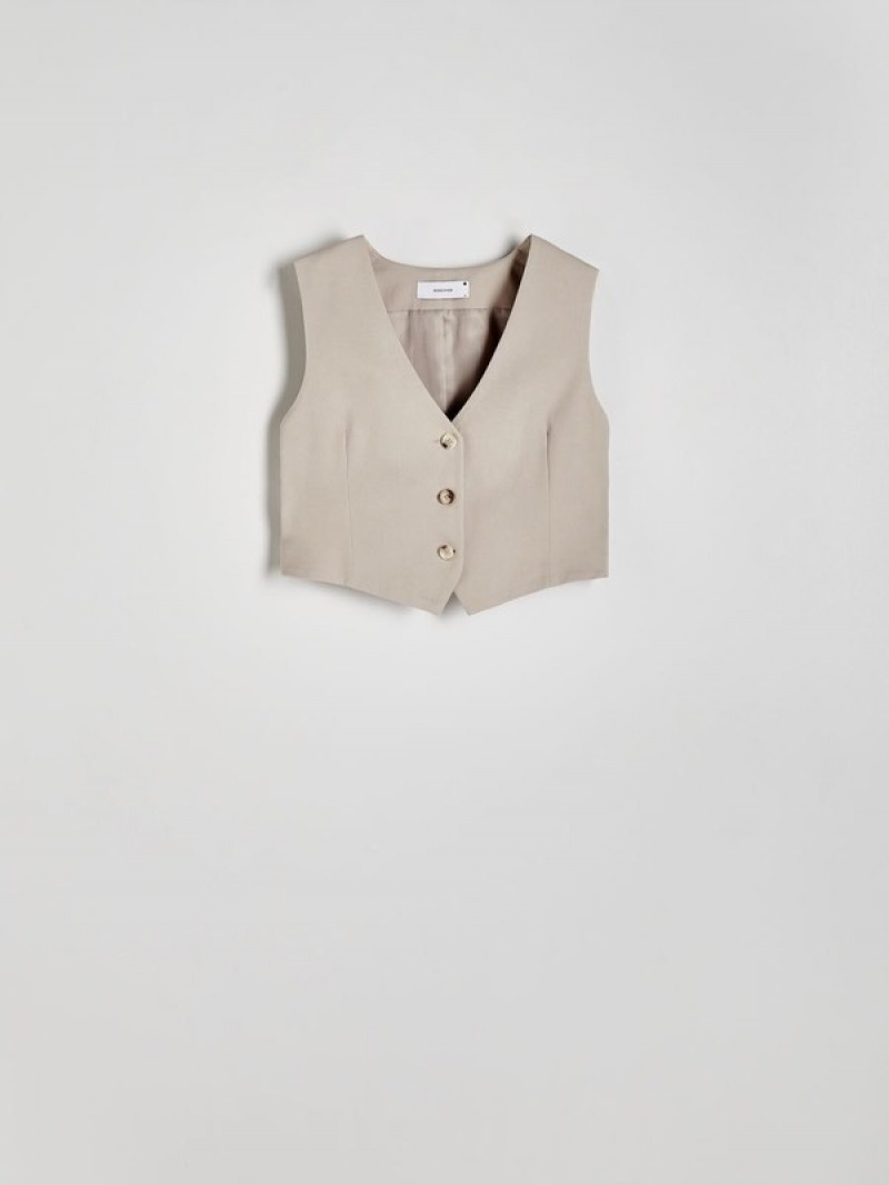 Reserved Viscoze Rich Vest Dames Beige | KGUCN-0817