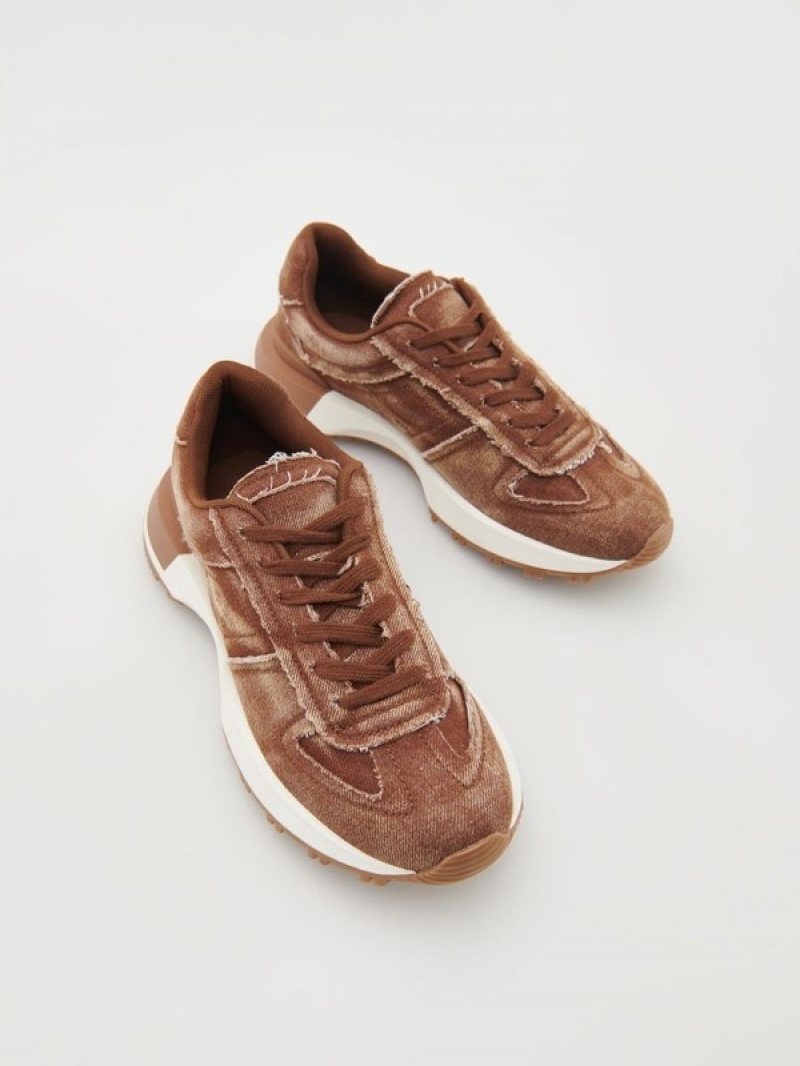 Reserved Wash-effect Sneakers Dames Bruin | LEWUQ-9182