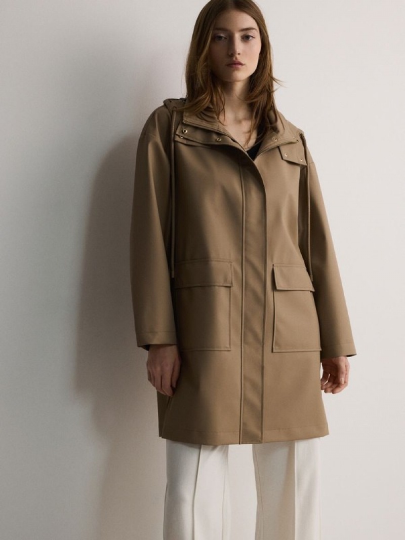 Reserved Waterdichte Parka Jassen Dames Beige | CHGSF-0379