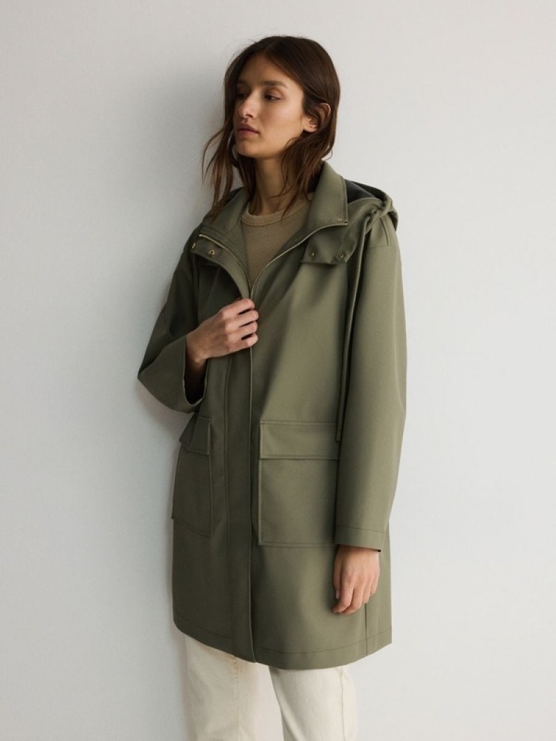 Reserved Waterdichte Parka Jassen Dames Groen | XUCWR-3152