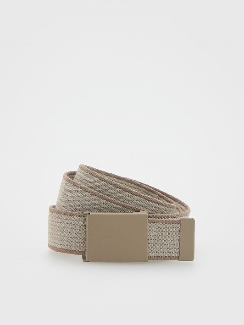 Reserved Webbingbuckle Riemen Heren Beige | MCXEO-8765