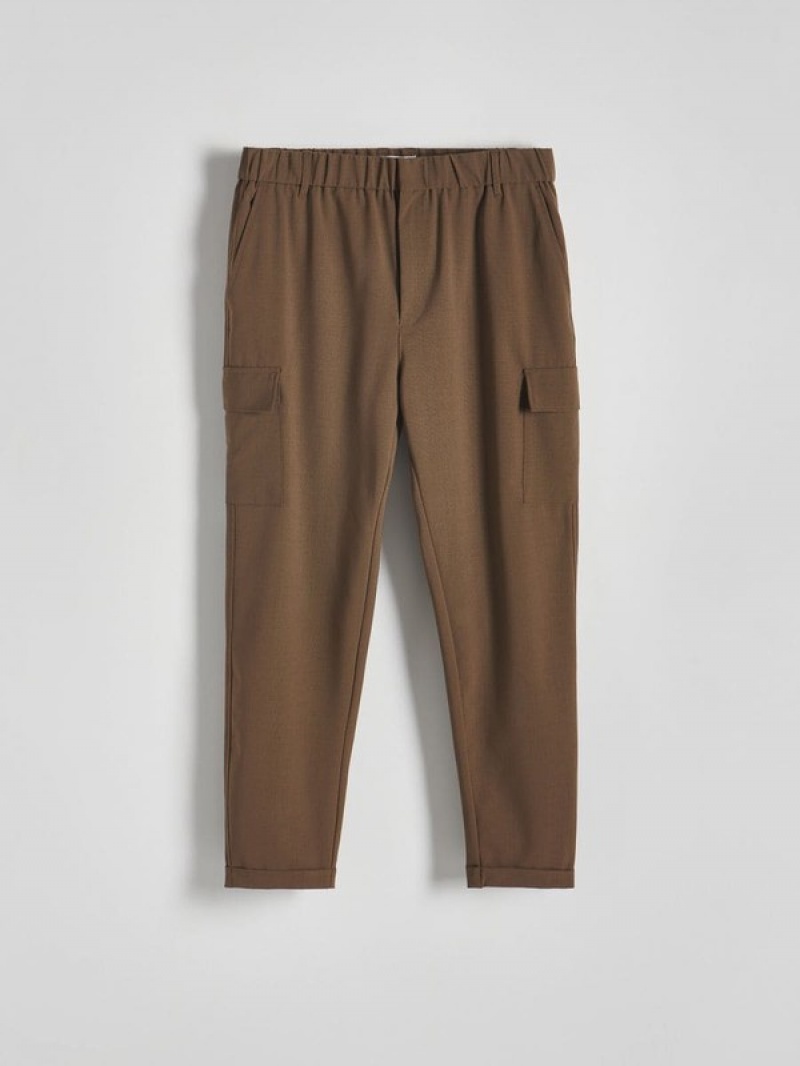 Reserved Wol Blend Cargo Broek Heren Bruin | ZLAXP-7028