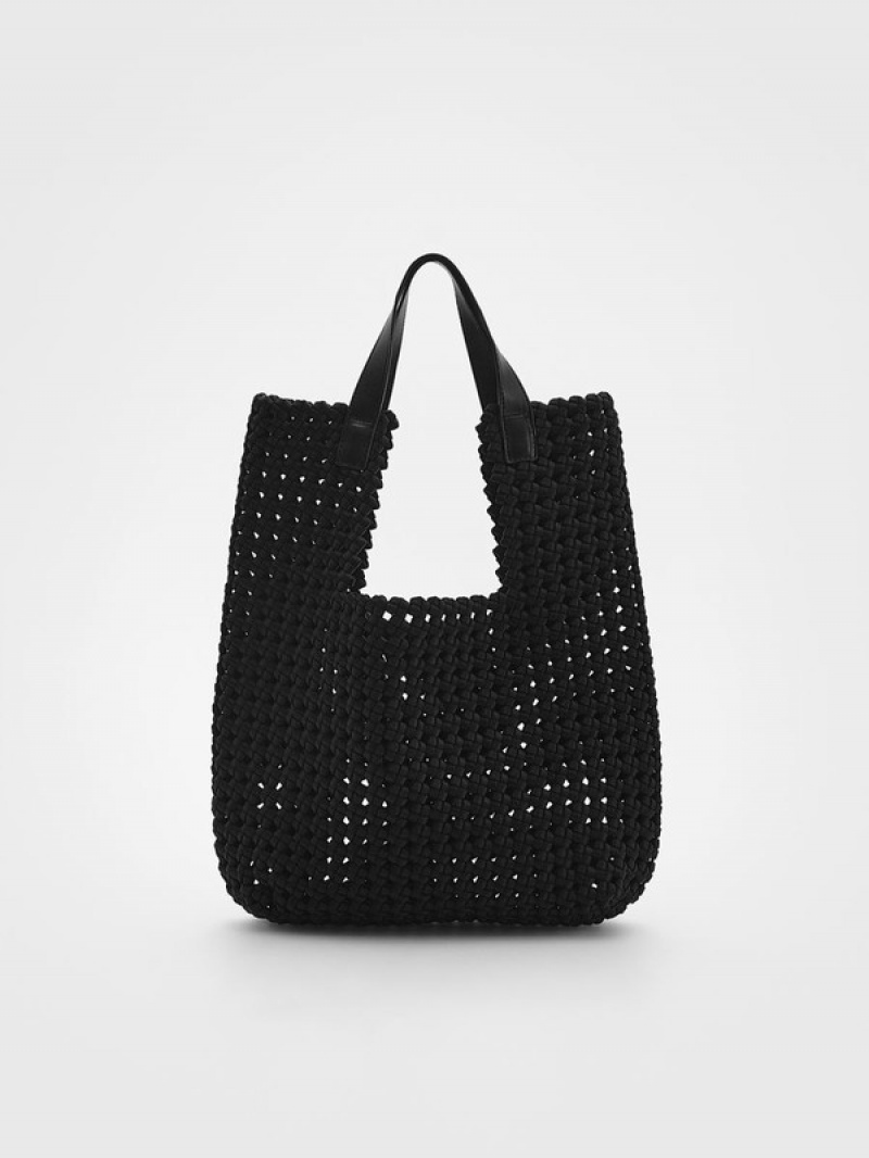 Reserved Woven Shopper Tassen Dames Zwart | XHVYC-6504