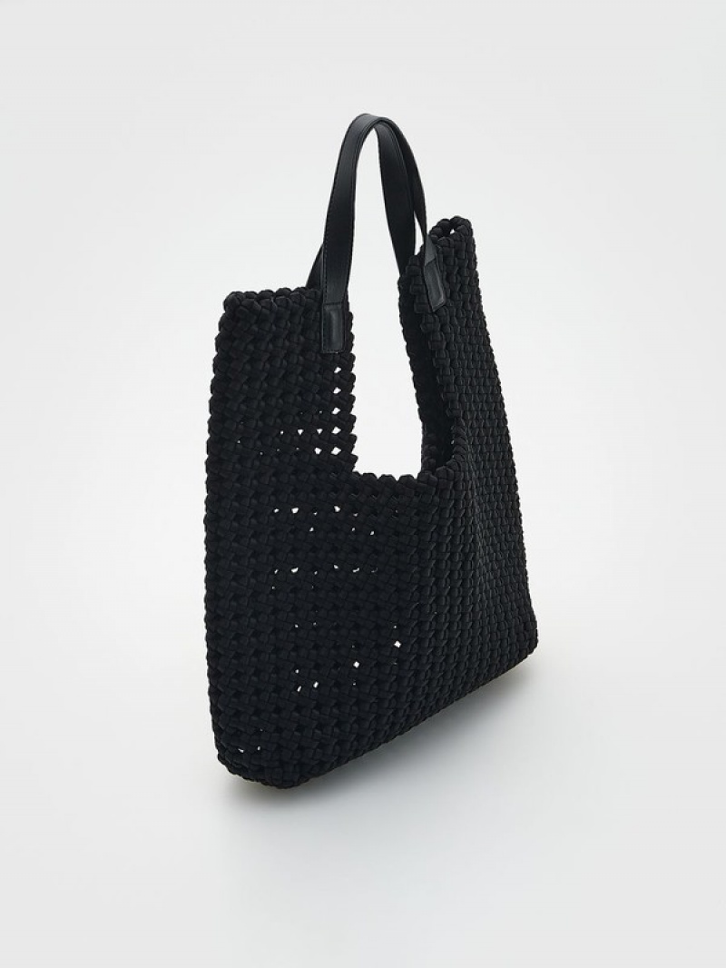 Reserved Woven Shopper Tassen Dames Zwart | XHVYC-6504