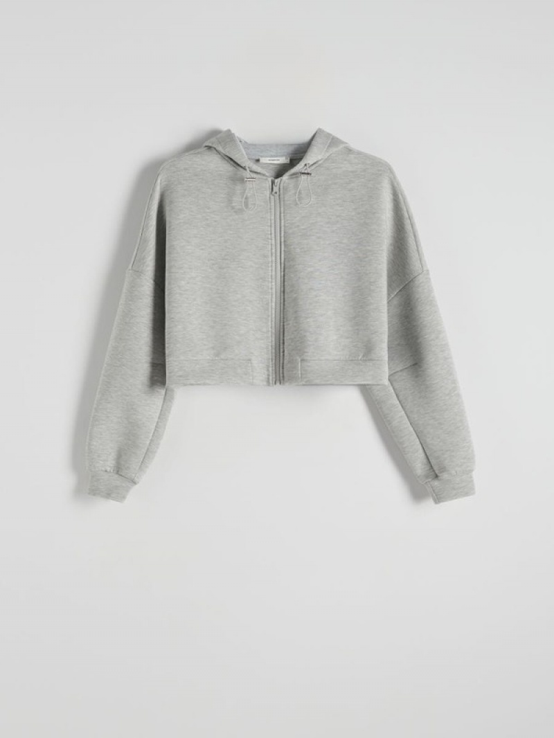 Reserved Zip Up Sweatshirts Dames Lichtgrijs | MRNIY-9063